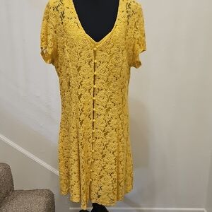 Forever 21 Yellow Lace Dress